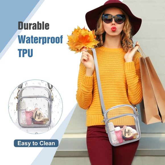 Clear Purse Tpu Clear Bag Stadium Aroved Transparent Crossbody Bag :| - Picture 7 of 7